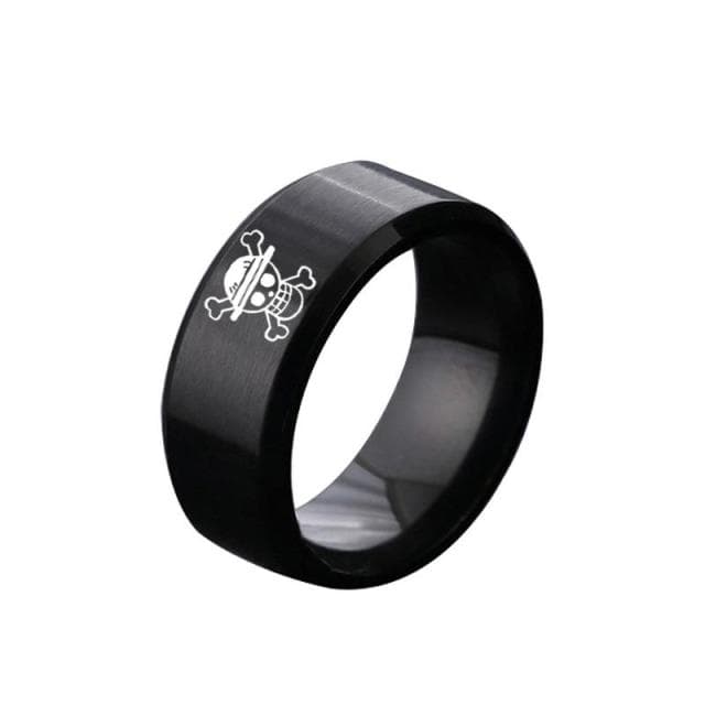 2023 One Piece Ring Anime Stainless Steel Rings For Men Straw Hat Luffy Pirates Men 'S Rings Bague Heren Ghibli Rings 7 black