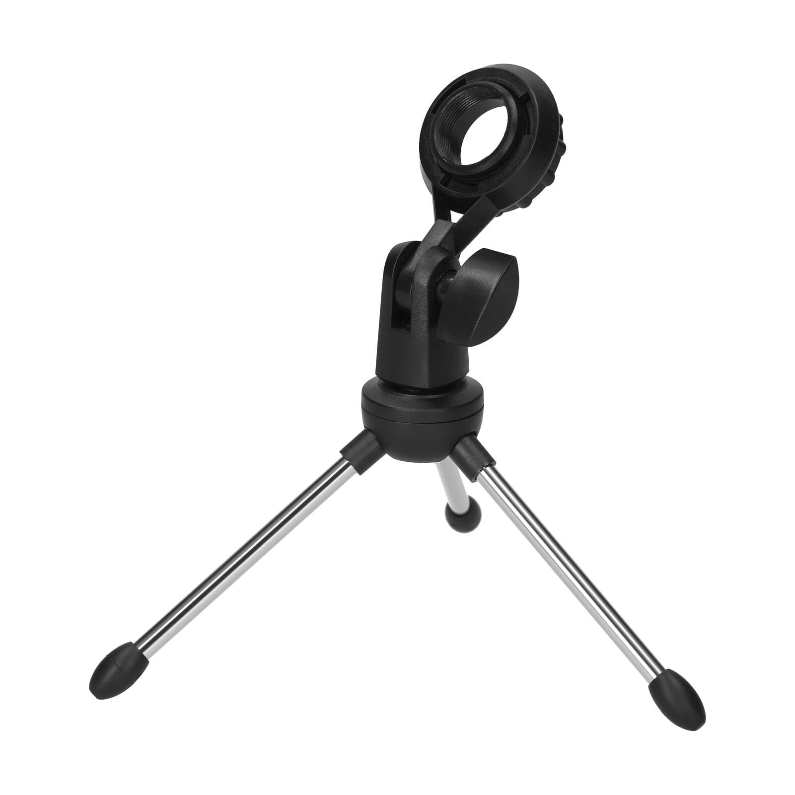 Foldable Desktop Microphone Tripod Stand 5/8 Inch Threaded Mount Portable Microphone Desktop black