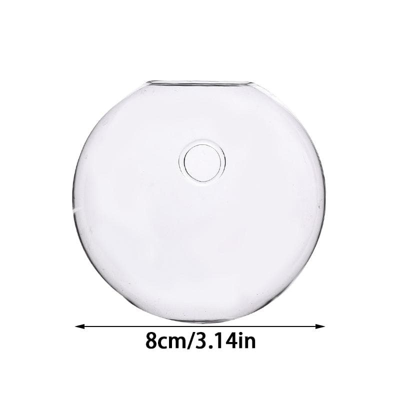 Office Vase Wall Hanging Glass Wall Decoration Hydroponics Semi-Circular 8CM
