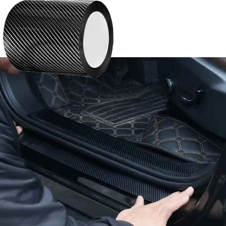 3D Nano Carbon Fiber Car Door Edge Protector, PVC Waterproof And Scratch-Resistant Adhesive Tape, Universal Anti-Collision Film, Black Color 7cm*3m black