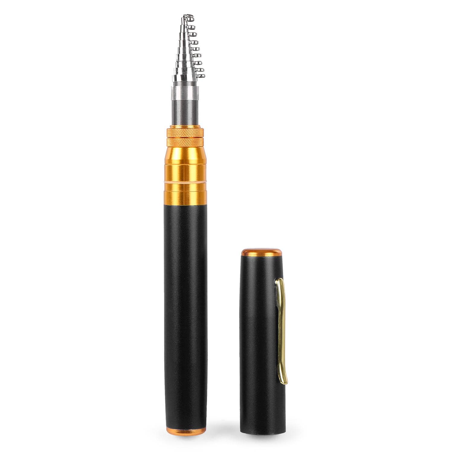Telescopic Pocket Pen Fishing Rod Mini Fishing Pole Fishing Accessories 2.1m black