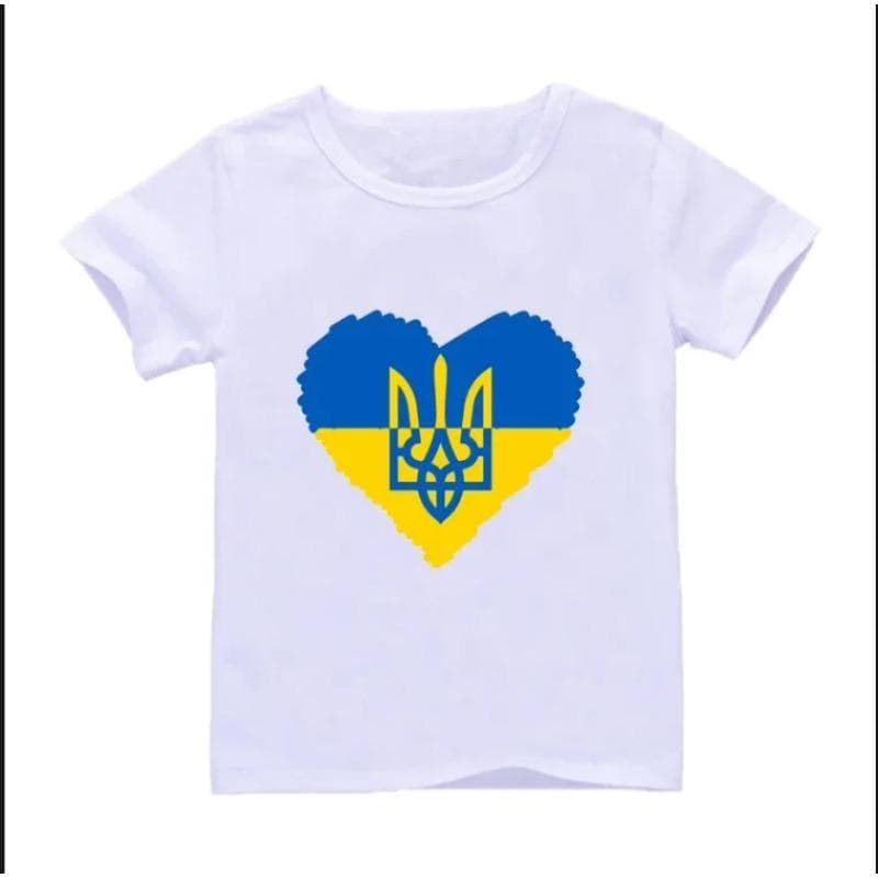 Ukraine Love T Shirt Ukrainian Sunflower Art T -Shirt Harajuku Summer Boys Girls Unisex Short Sleeve 9T