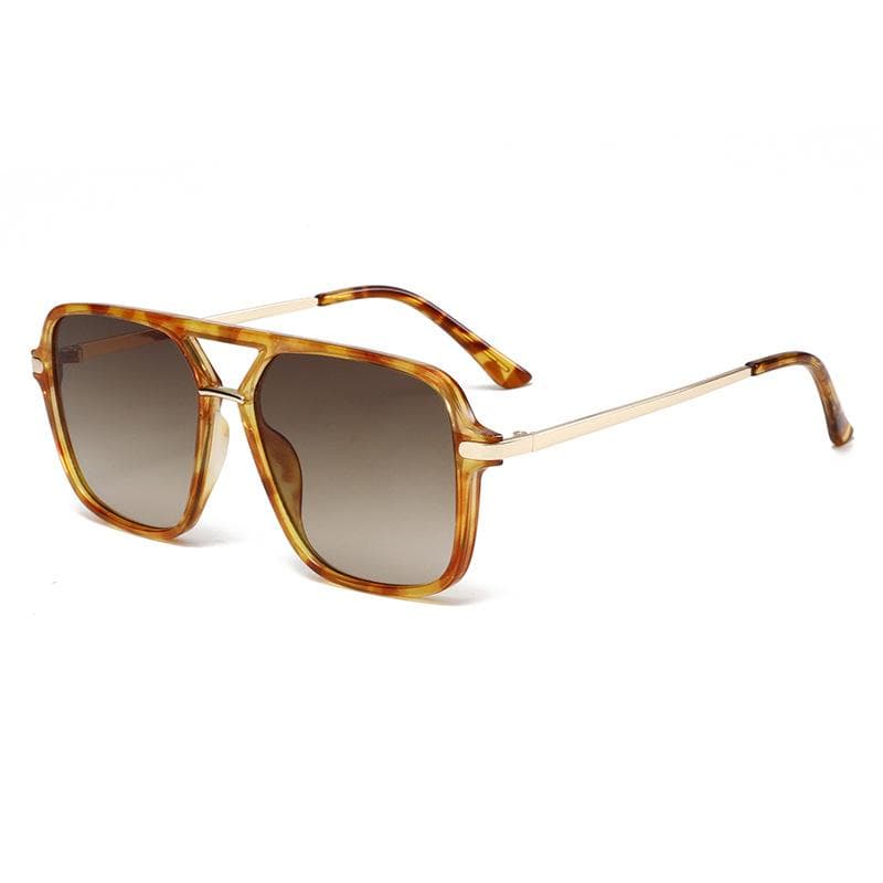 Designer Square Sunglasses Women Men Vintage Punk Big Frame UV400 Luxury Double Bridge Eyeglasses