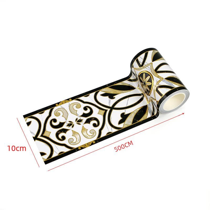500cm Length Skirting Corner Wall Sticker Bathroom Office Glass Waist Line Home Decor Waterproof Floor Waveguide Art Wallpaper 10*500cm