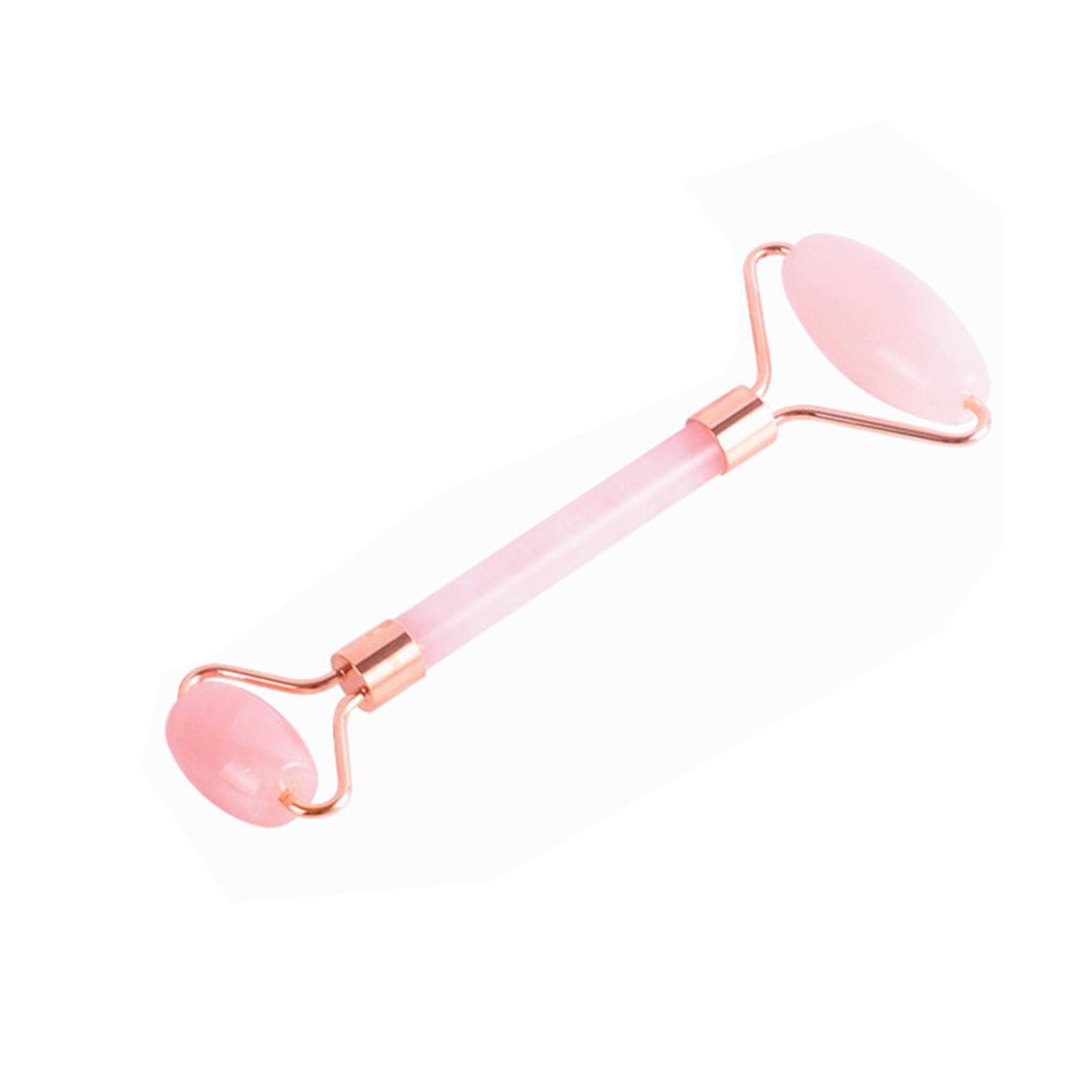 Rose Quartz Roller Face Massager Natural Jade Facial Slimming Massage Roller Stone Reduce Wrinkles pink