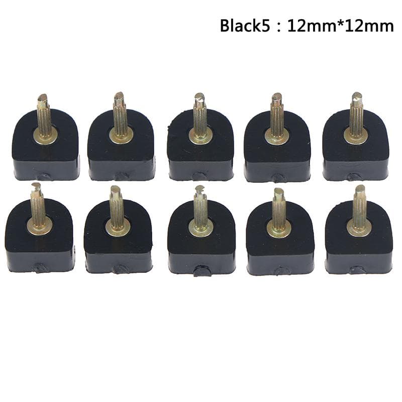 10Pcs High Heel Shoe Repair Tips Taps Pins Dowel Lifts Replacement 12mm*12mm black