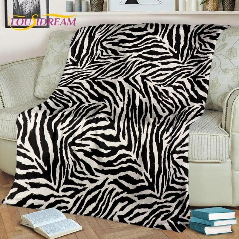 3D Colorful Zebra Stripe Pattern HD Blanket,Soft Throw Blanket for Home Bedroom Bed Sofa Picnic Travel Office Cover Blanket Kids 75x90cm