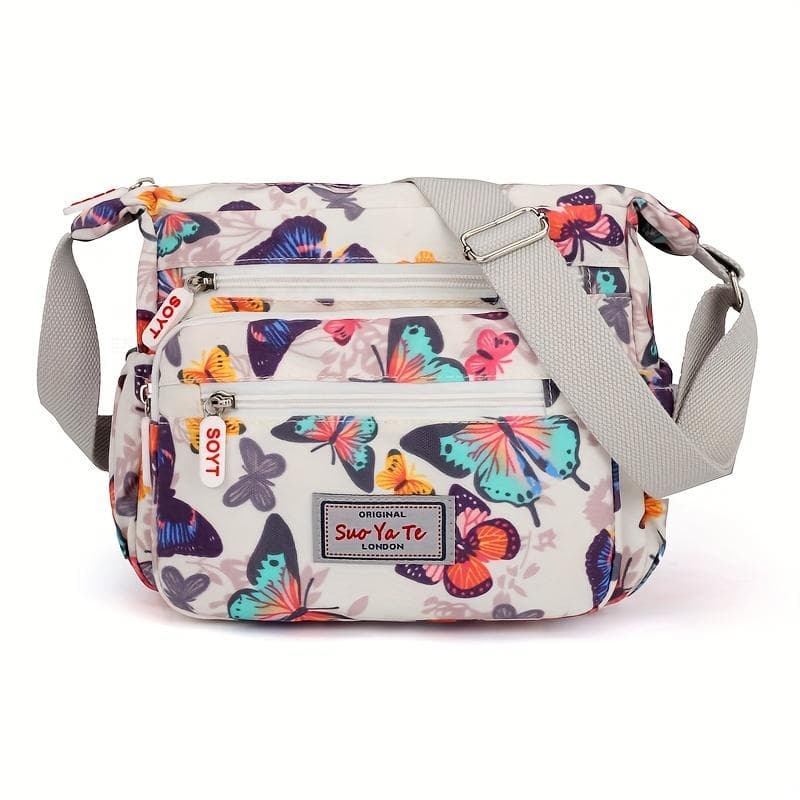 Casual Shoulder Crossbody Bag, Butterfly Crossbody, Women's Crossbody Messenger Bag Travel Bag Nylon Strap Adjustable Shoulder Strap Waterproof Bag