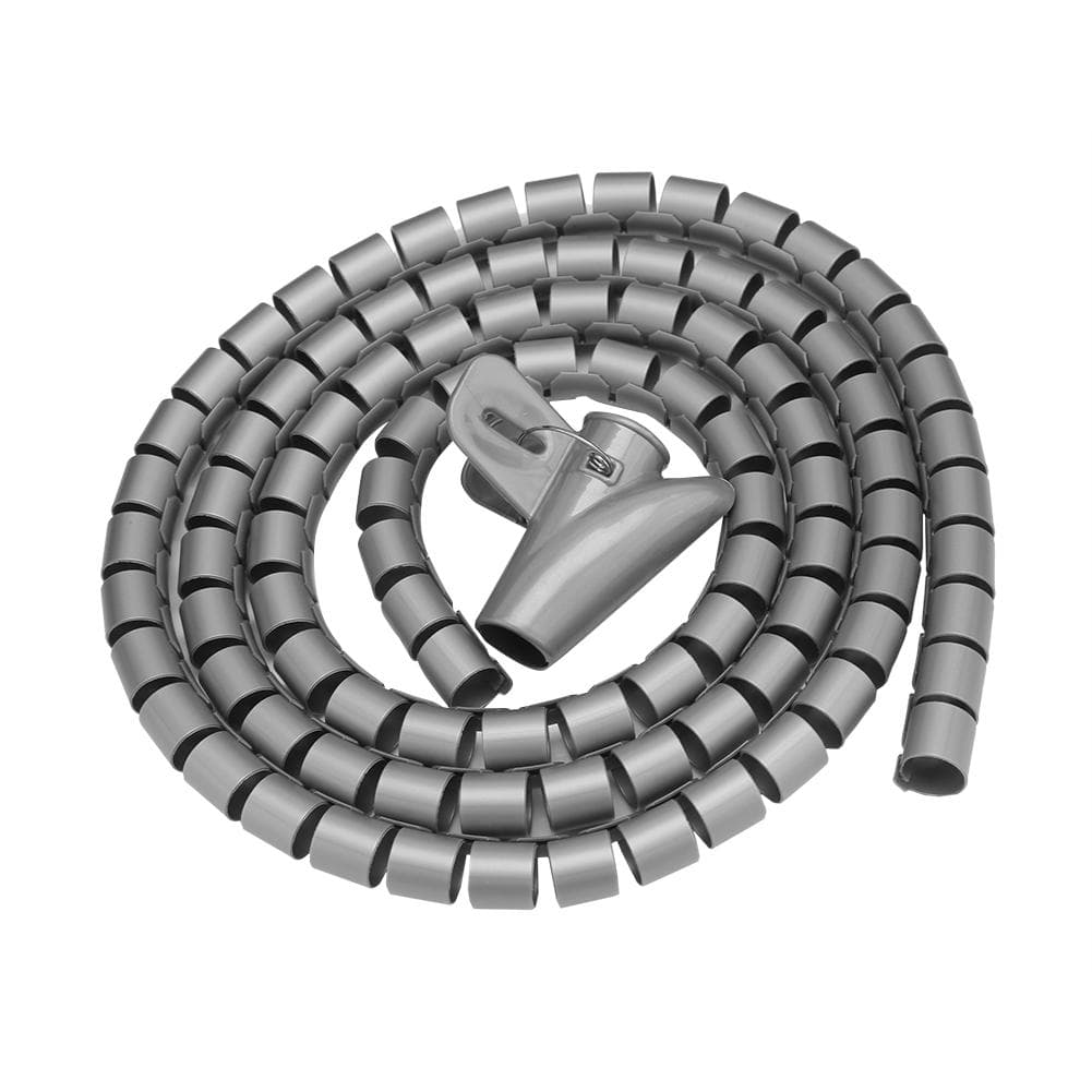 Flexible Spiral Tube Cable Organizer Wire Wrap Cord Protector Wire Storage Silver 1.5m * 16mm silver