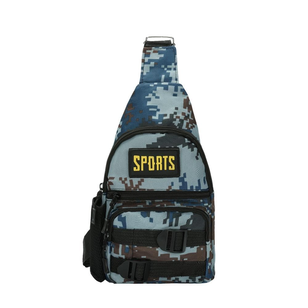 Camouflage Large-capacity Chest Bag Outdoor Multi-pocket Crossbody Bag for Outdoor Camping Hiking ocean blue