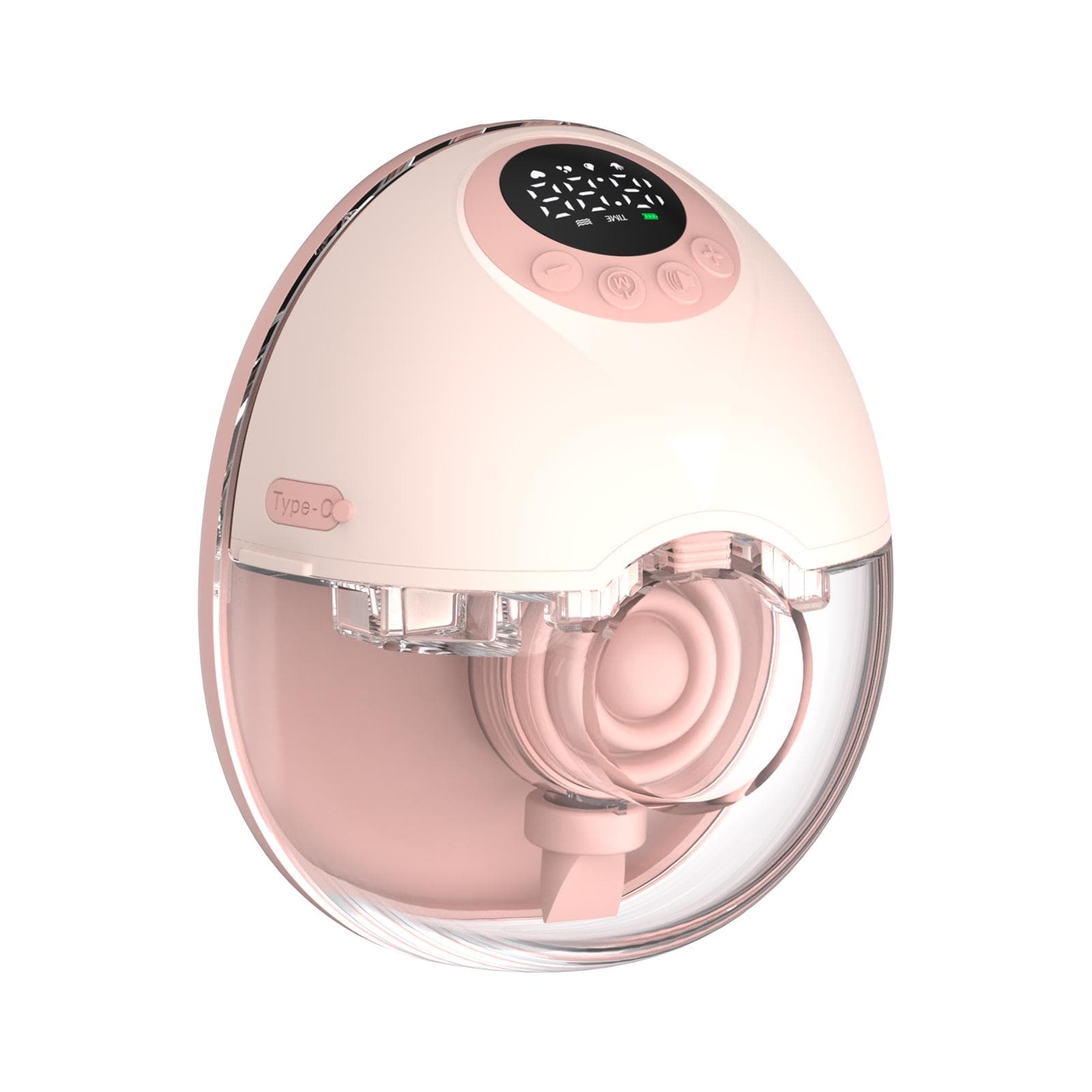 Wearable Electric Breast Pump Hands Free for Breastfeeding 4 Modes 12 Suction Level Voice Broadcast pink