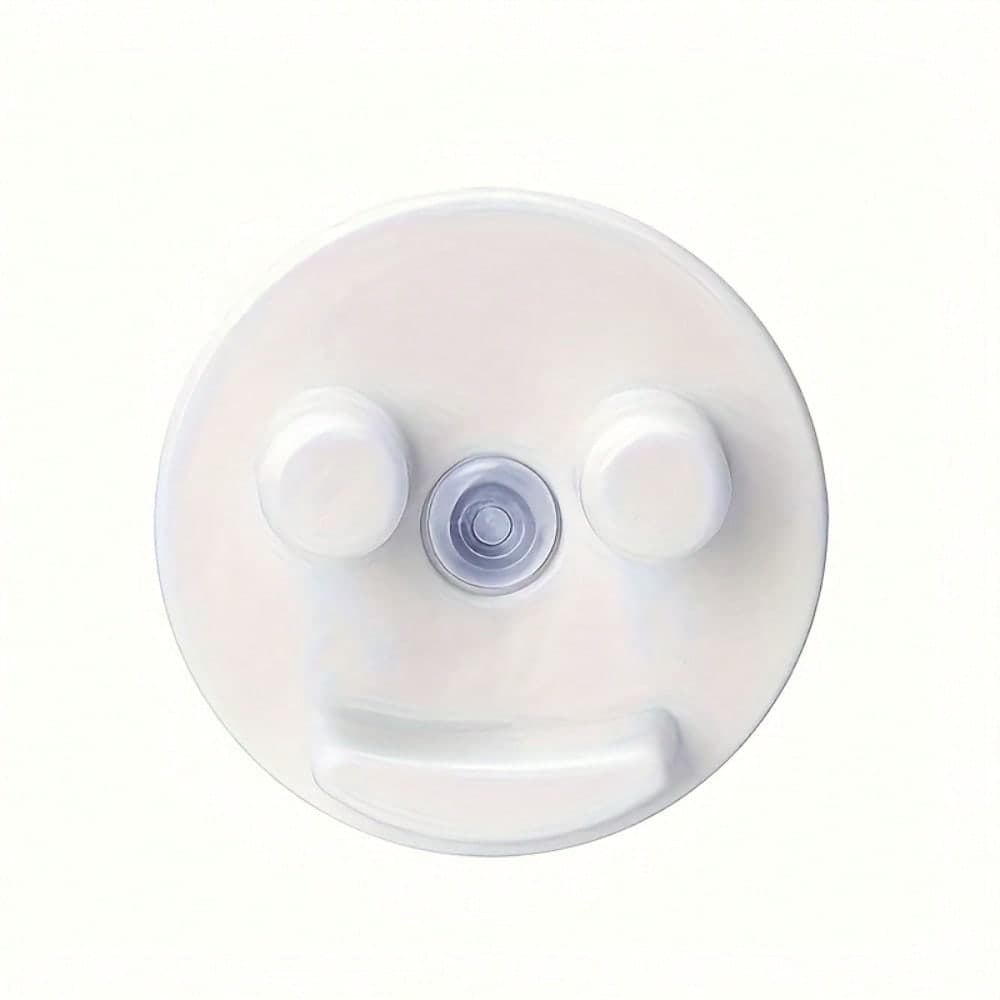 Smiling Face Sponge Holder, White Self-Draining Storage Box, Practical Hook, Easy Installation, Suitable For Kitchen And Bathroom Sinks white