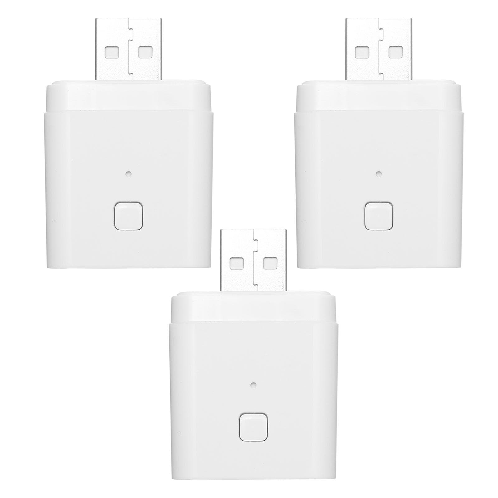 Tuya Micro 5V Wireless USB Smart Adaptor Flexible and Portable Make USB Devices Smart via Tuya APP Voice Control Compatible with Alexa Google Home 3pcs white