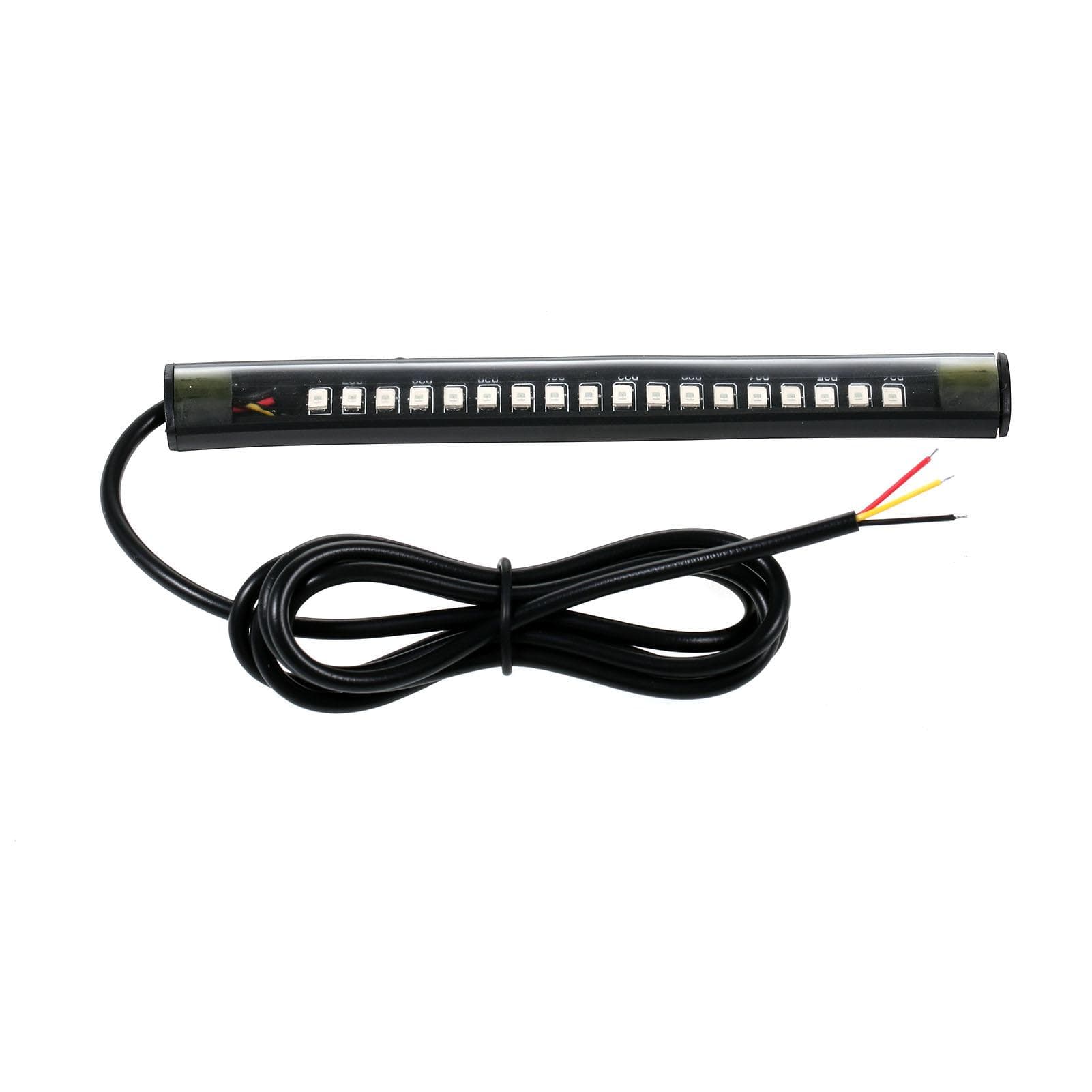 12V 1Pcs Universal 18 LED Light Strip, Motorcycle Turn Signal Lights, Tail Trailer Brake Stop Light black