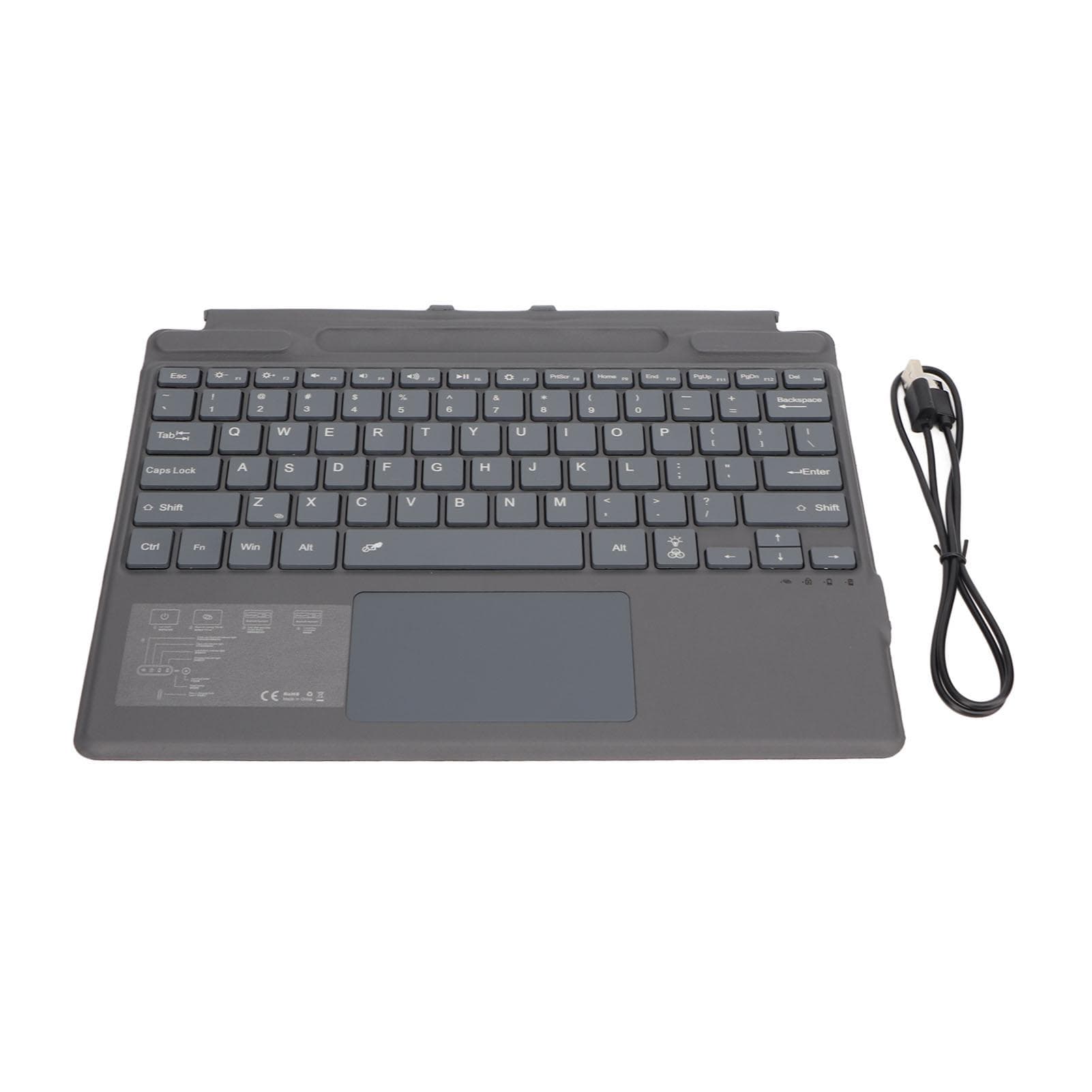 Notebook Bluetooth Wireless Keyboard Ultra Slim Portable with Touchpad Colorful Backlight Built in