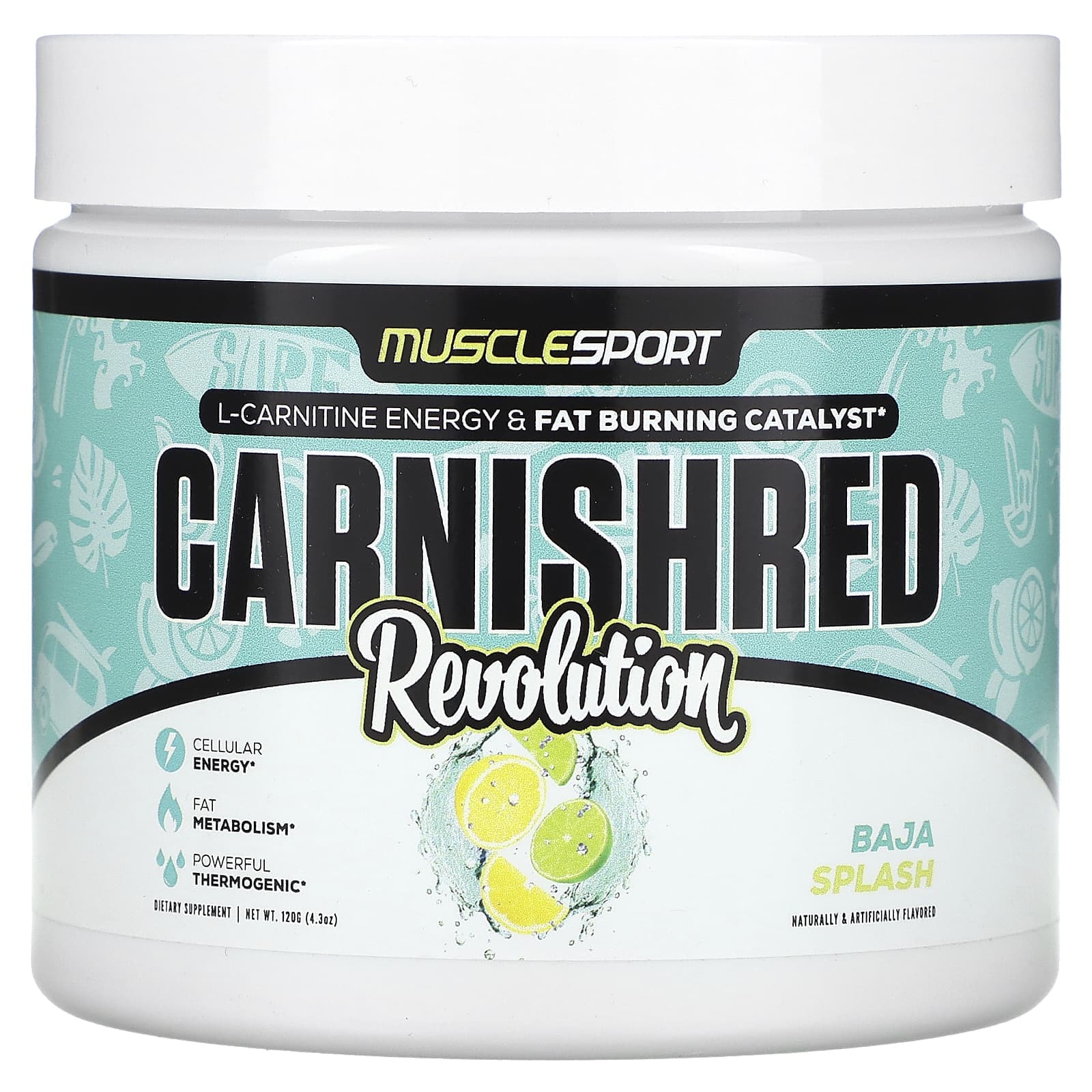 MuscleSport, Carnisred, Revolution, Baja Splash, 4.3 oz (120 g)