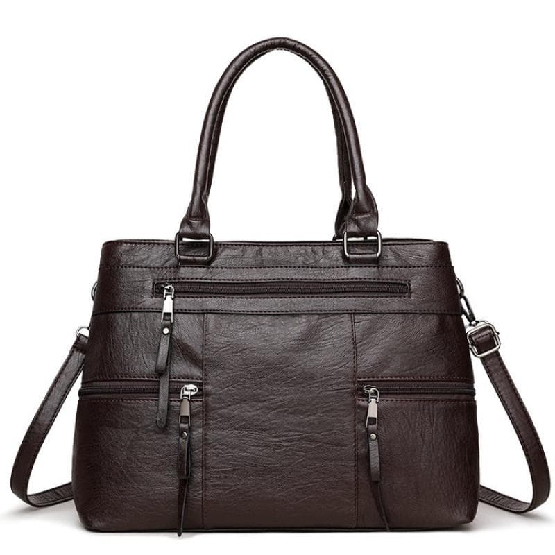 Women'S Leather Top-Handle Bags Luxury Designer Handbag And Purse Ladies Solid Color Shoulder Crossbody Bag Ladies Travel Commuter Bags coffee