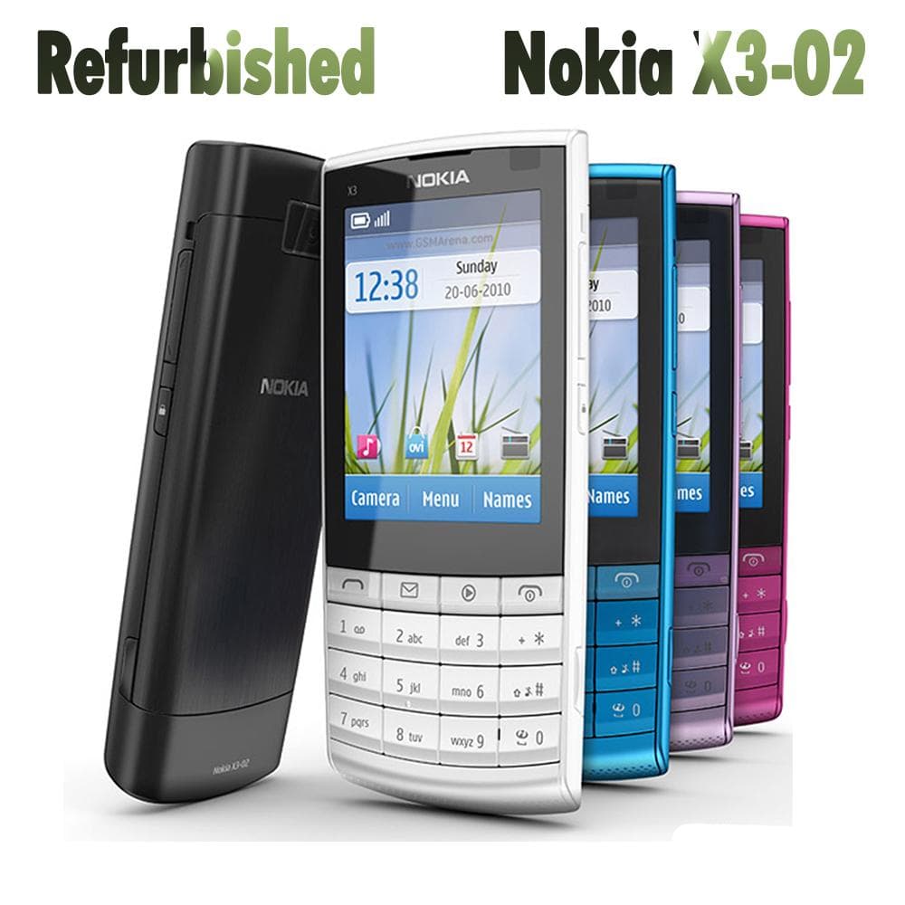 Refurbished Nokia Original Nokia X3-02 3G Mobile Phone With 1 SIM Simple Set red