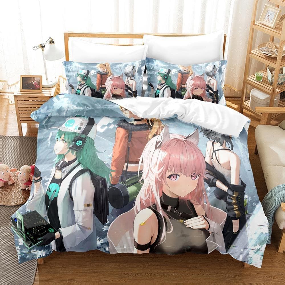 New Game Girls' Frontline: Neural Cloud Bedding Set Single Twin Full Queen King Size Bed Set Adult Kid Bedroom Duvet cover Sets EU Twin 135x200cm
