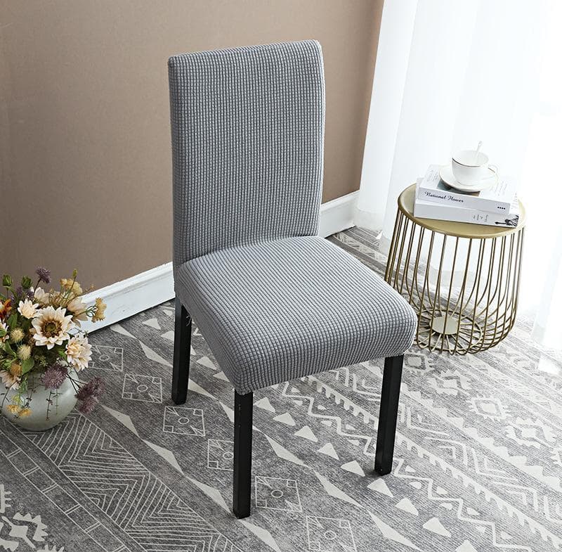 Thickening Dining Table Chair Cover One-Piece Universal Chair Cover Cover Fabric Plaid Velvet Chair Cover Universal Thickened Seat Cover 4PCS