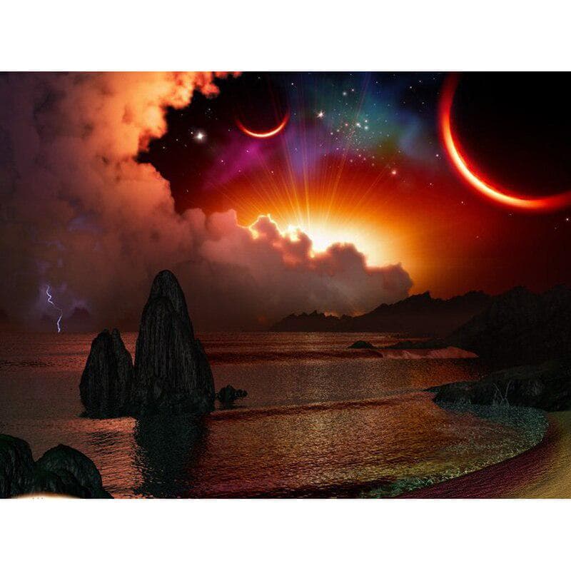 Diamond Painting Cross Stitch Needlework Diamond Embroidery Painting Sunset Scenery Pattern Crafts 20X30CM