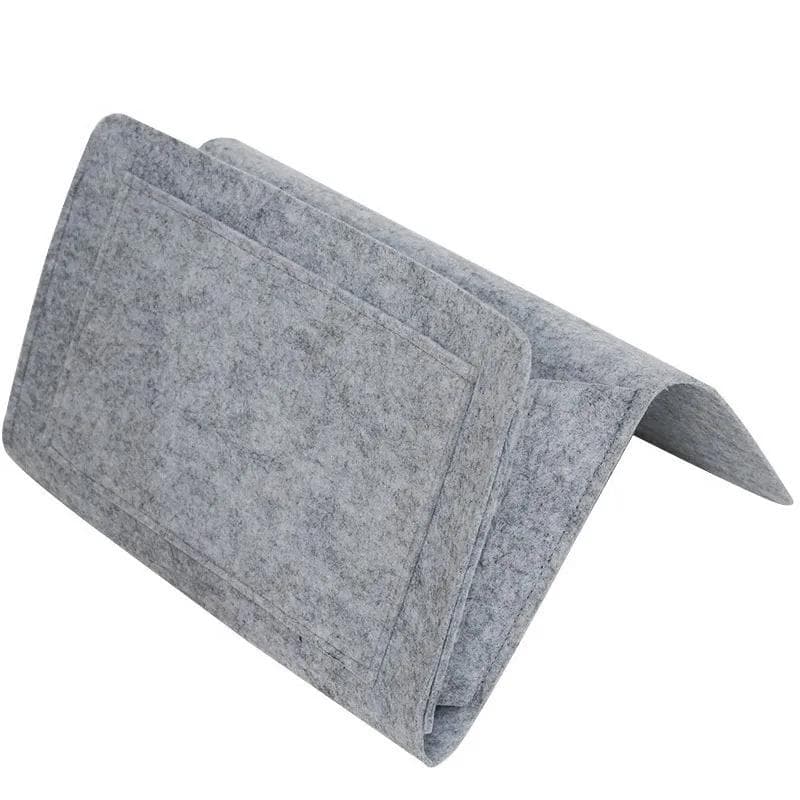 Storage Hang Bag Felt Dormitory Bed Sofa Bedroom Carpet Store Content For CD Magazines, Stationery Pad Mobile Phones Sundries light grey