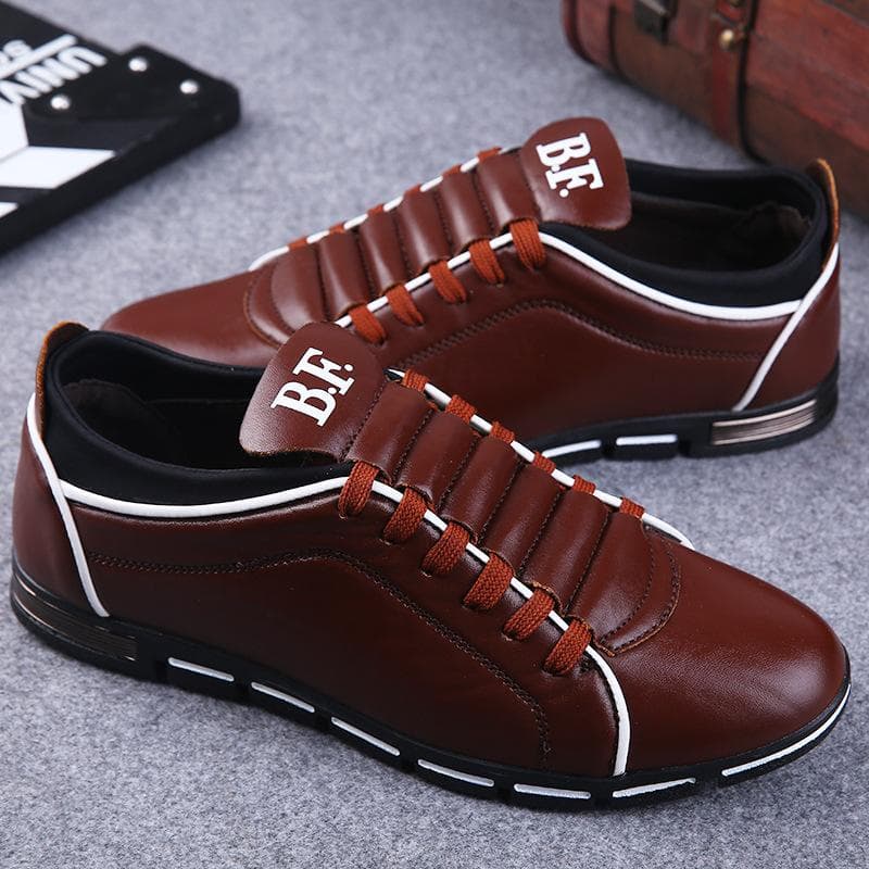 New Men's Fashion Leather Shoes All-match British Sports Style Casual Autumn and Winter Large Size Men's Shoes 48 brown
