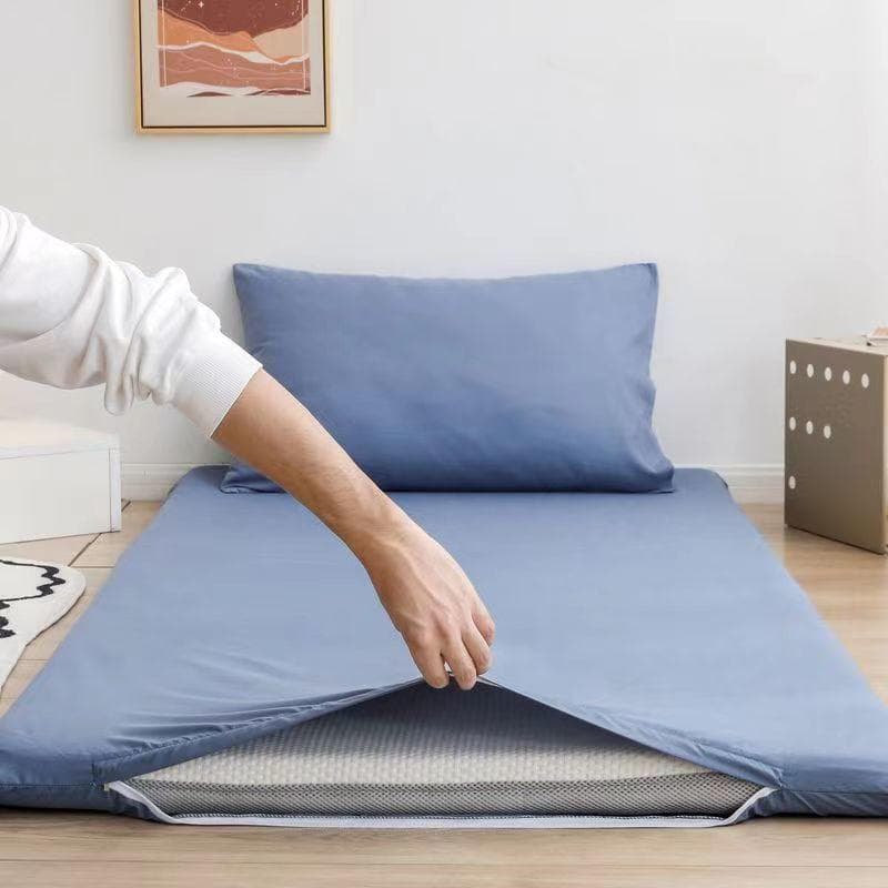 WOSTAR 360° Fully Enclosed with Zipper Mattress Protector Cover Couple/student Single Double Bed Sheet Protection Pad King Size 120*200cm blue
