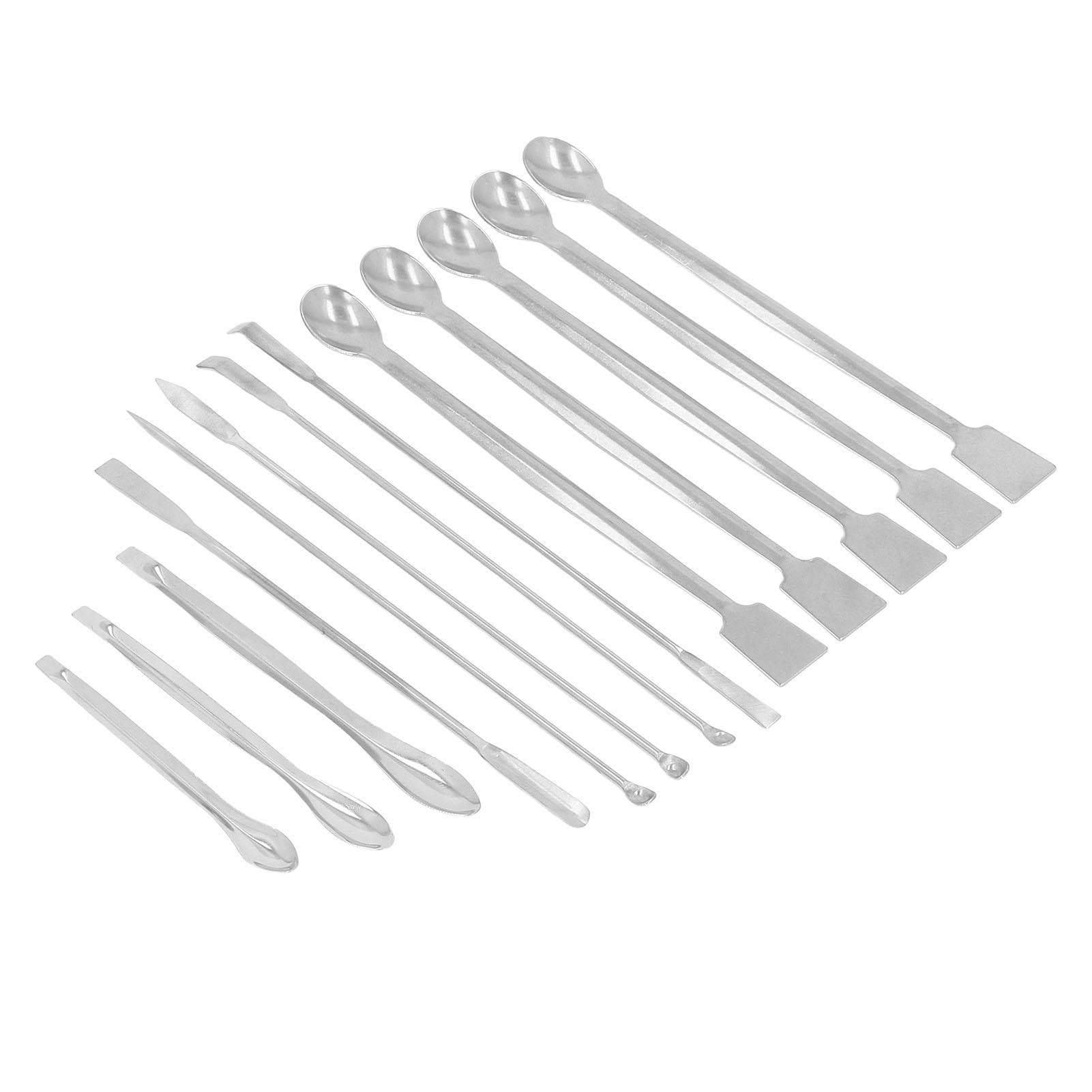 13Pcs Laboratory Spoon Stainless Steel Rust Roof Non Deformation Lab Scraper for Drugs Reagents