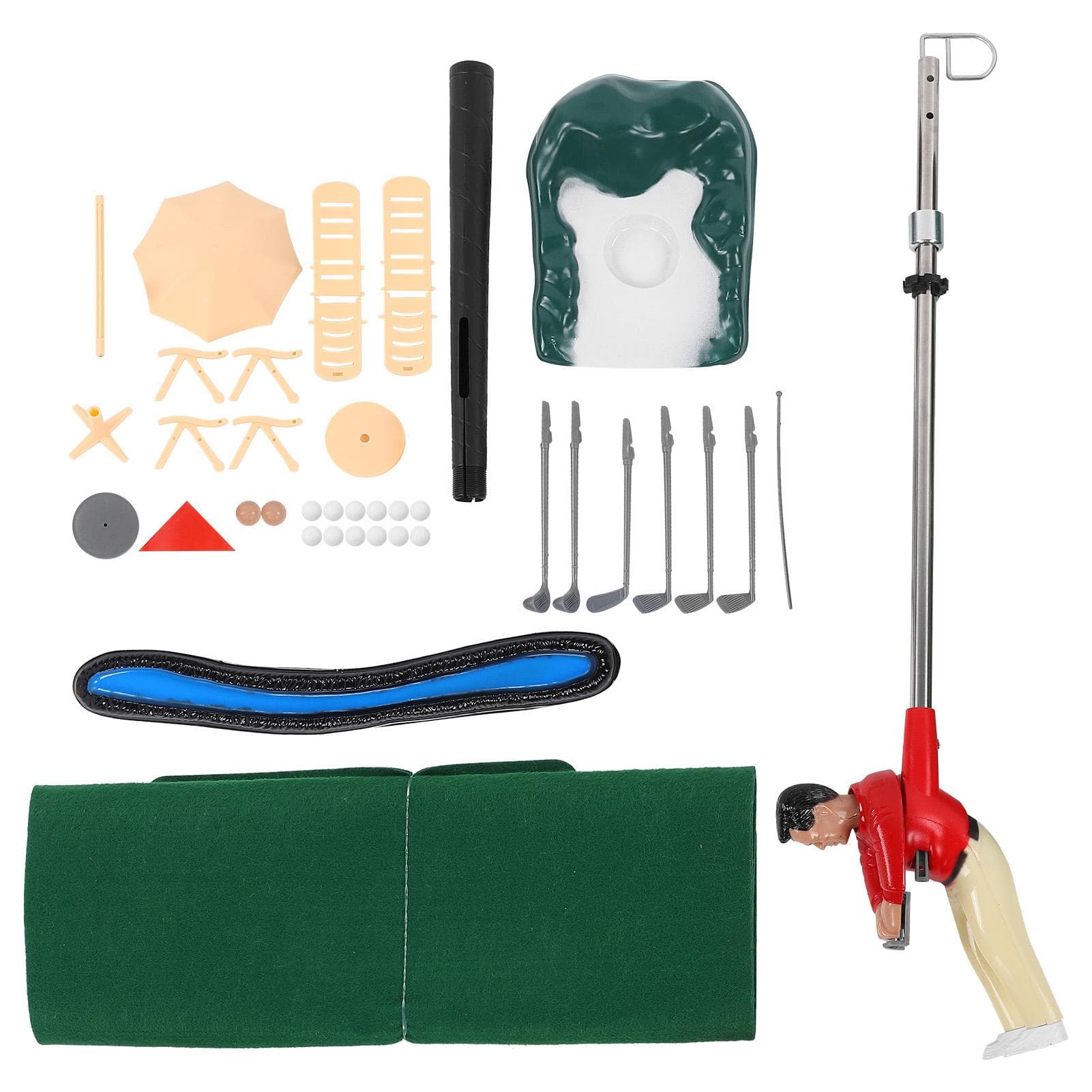 Indoor Mini Golfing Game Kit Golf Set Toy with Green Pad Putter Ball Chairs for Children