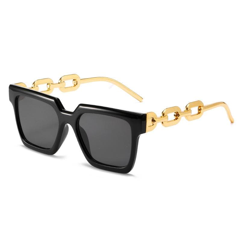 Ins New Retro Candy Color Square Women Sunglasses Luxury Brand Trend Chain Frame UV400 Protection as picture