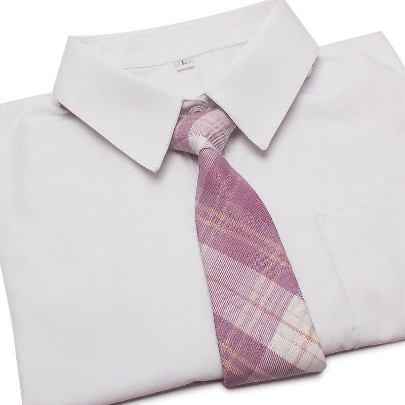 Women Plaid JK Ties Japanese Style Neck Tie for Jk Uniform Cute Necktie Suits Gravatas Sweet Simple Lazy Person Student Tie