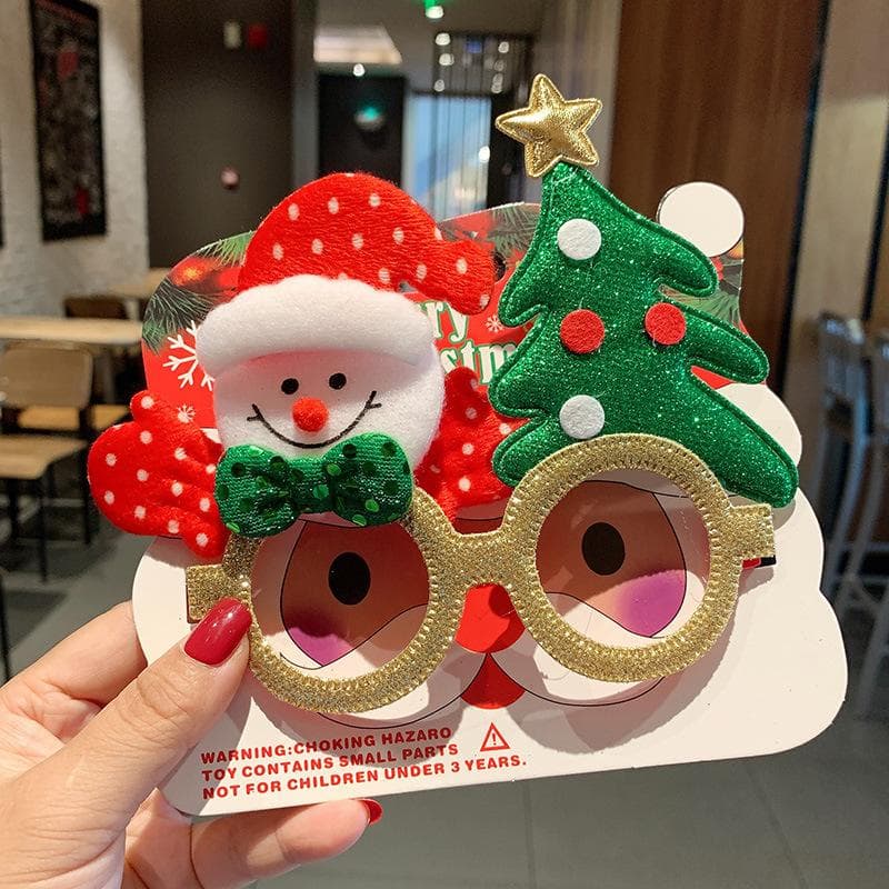 Christmas Glasses Frame Santa Claus Xmas Tree Elk Merry Christmas Photo Prop Decorations New Year Navidad