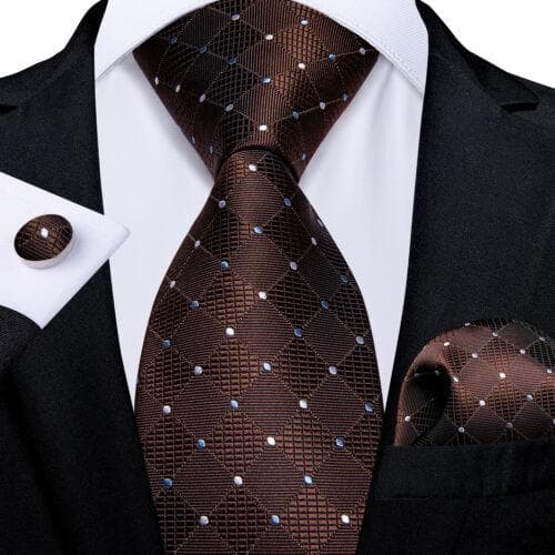 DiBanGu Mens Silk Necktie Set Striped Paisley Solid Tie Pocket Square Cufflinks N-7373