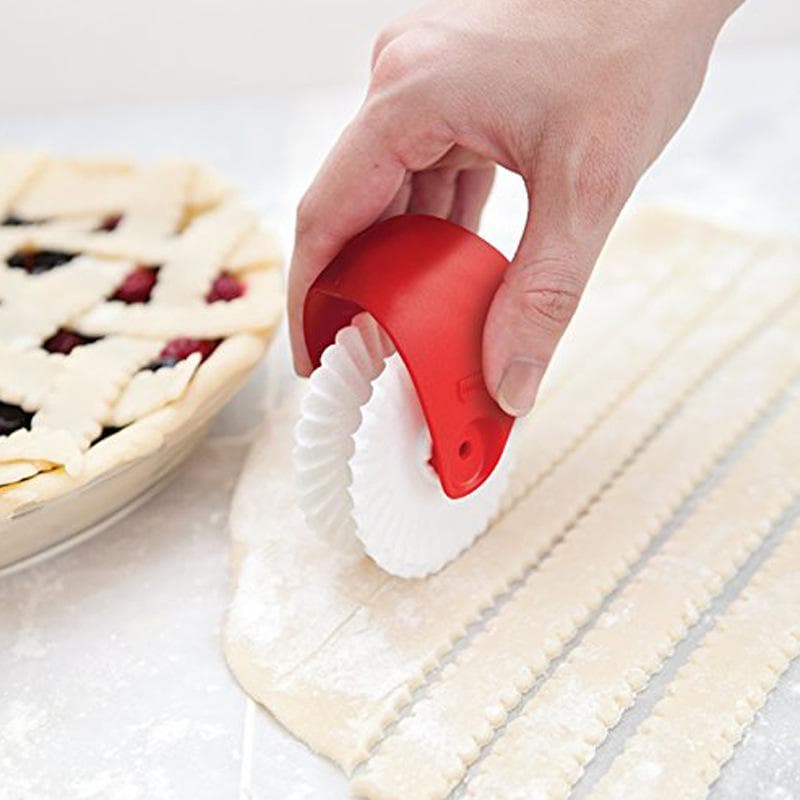 Pastry Pie Decoration Cutter Plastic Wheel Roller Noodle Pastry Lattice Cutter Baking Tool white