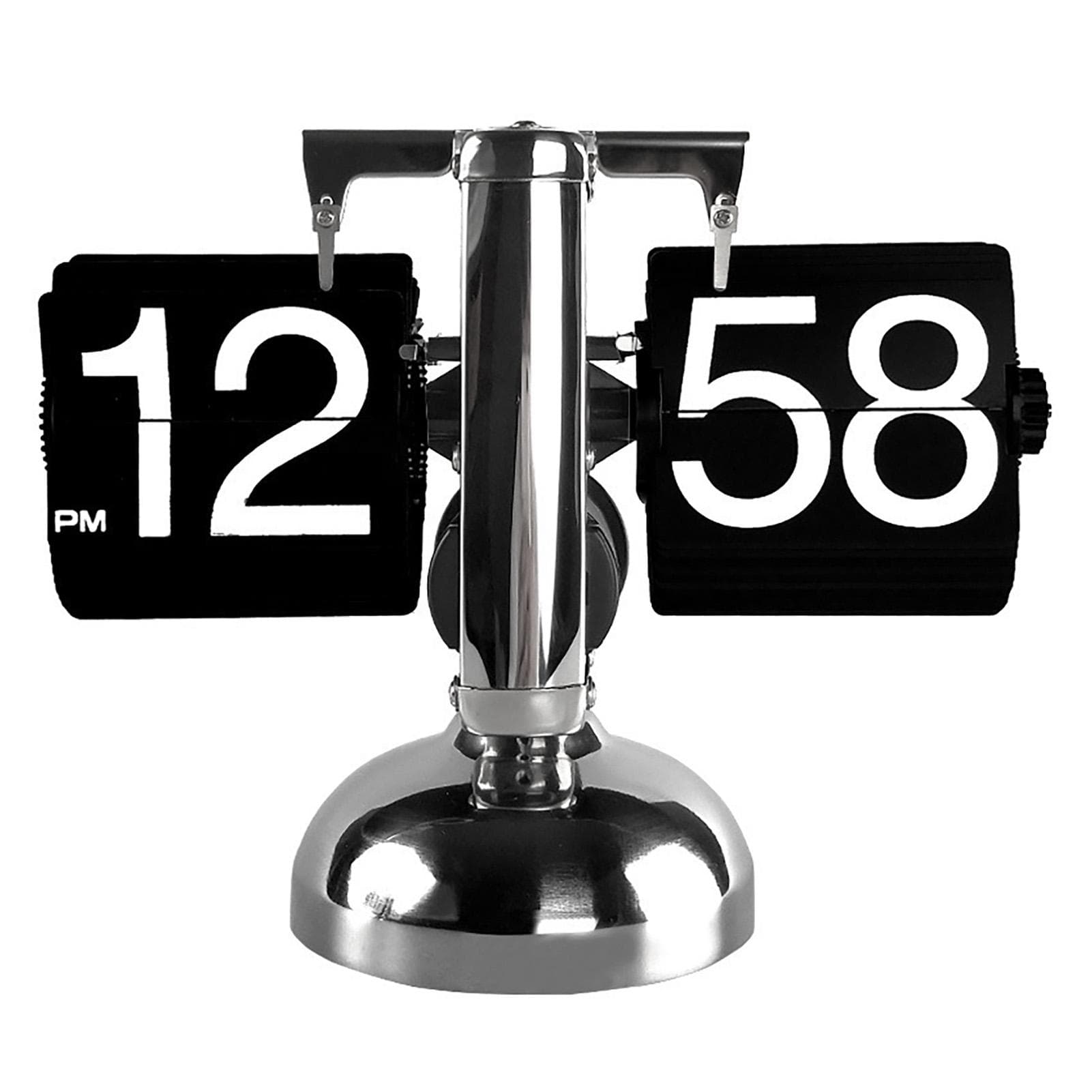 Digital Flip Down Clock Retro Minimalist Single Foot Mechanical Auto Flip Clock Desk Clock for Home black