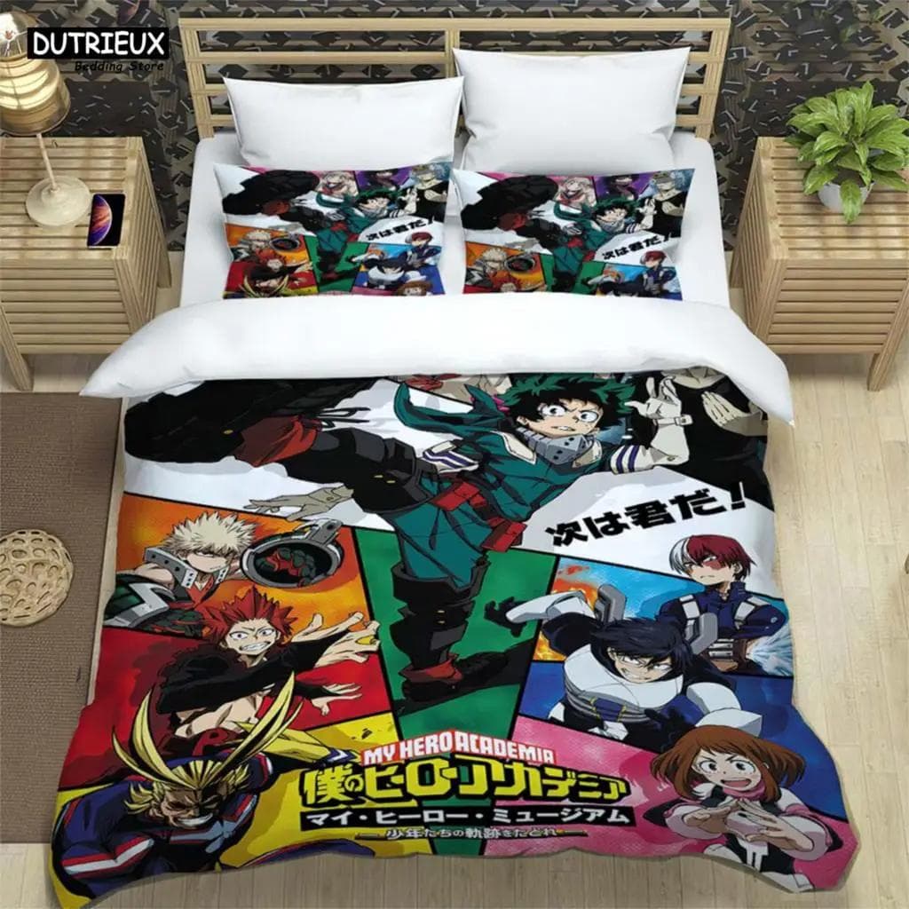 HD Anime Mein Hero Science Cartoon 3D Printed Bedding Queen Bedding Set Customized King Size Bedding Set Soft And Comfortable EU single(135x200cm)