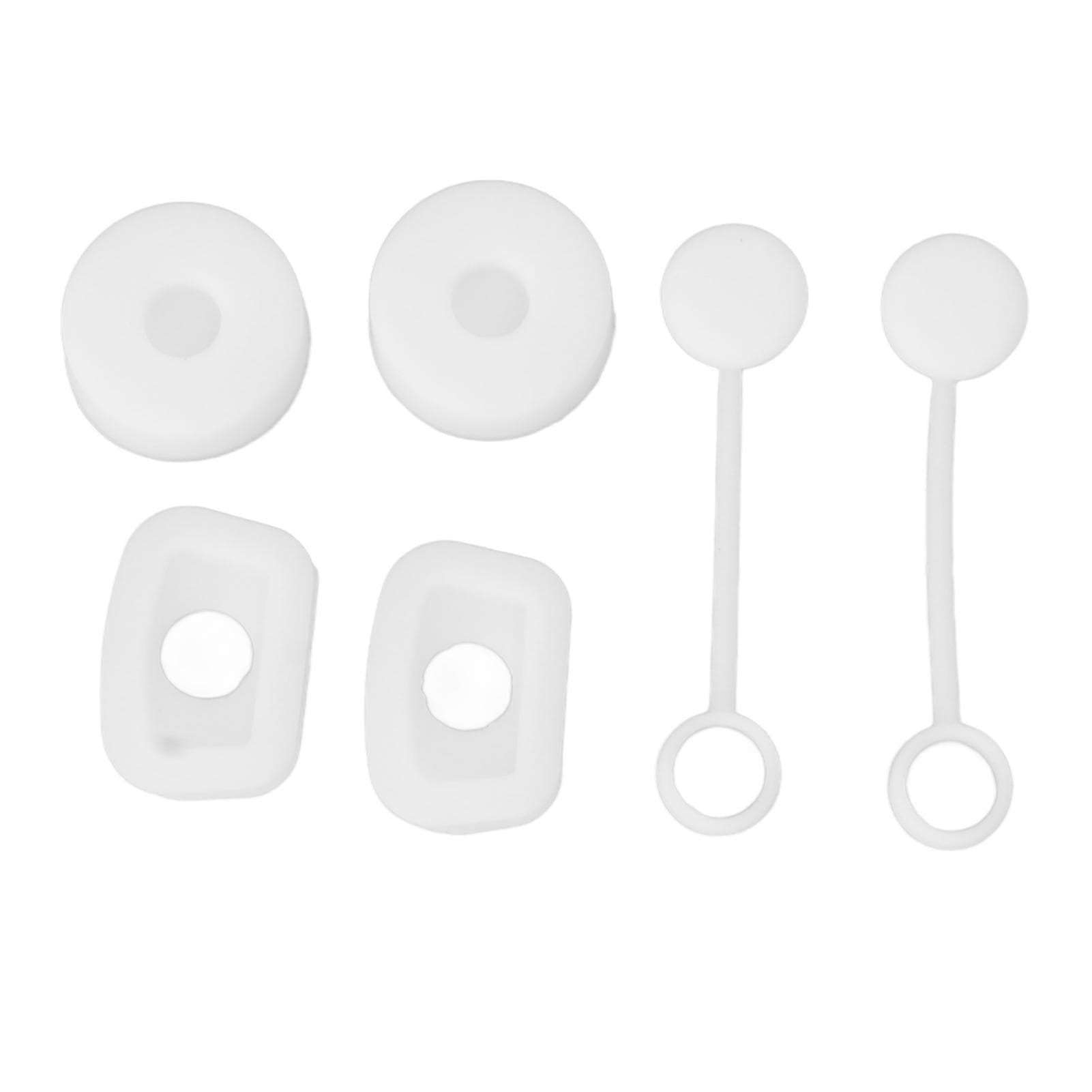 6PCS Cup Straw Stopper Sealed Reusable Straw Cover Cap Square Round Spill Stoppers Silicone Leak white