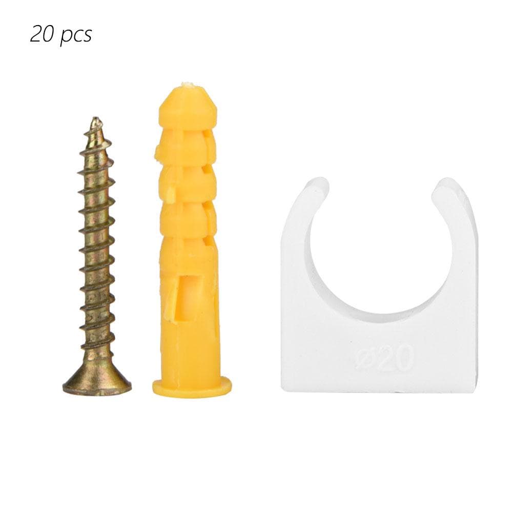 20pcs 16202532mm U Shaped Pipe Clamp Water Pipe Fixed Clips with Screws (20mm)