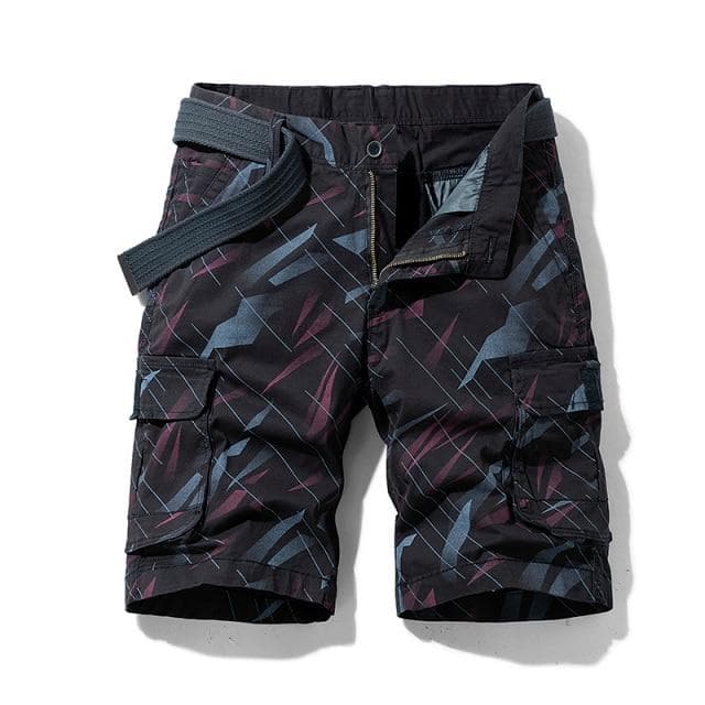 Summer New Cargo Shorts Pure Cotton Men Casual Camouflage Outdoor Military Shorts Loose Work Army Tactical Shorts Men 29 black
