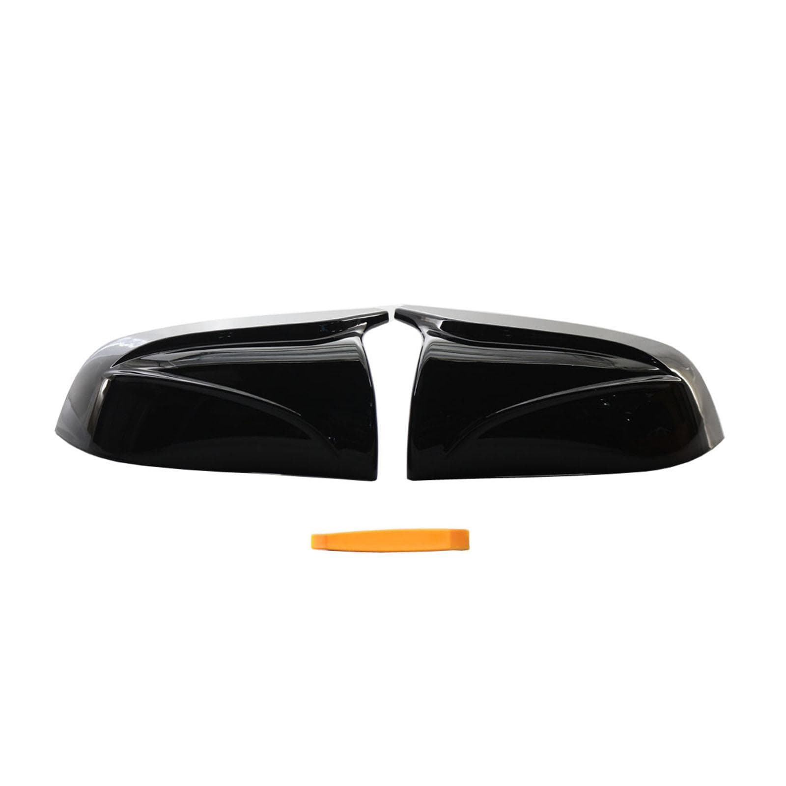 Side Mirror Cover Caps Horn Style Gloss Black Mirror Housing Replacement for Tesla Model 3 black