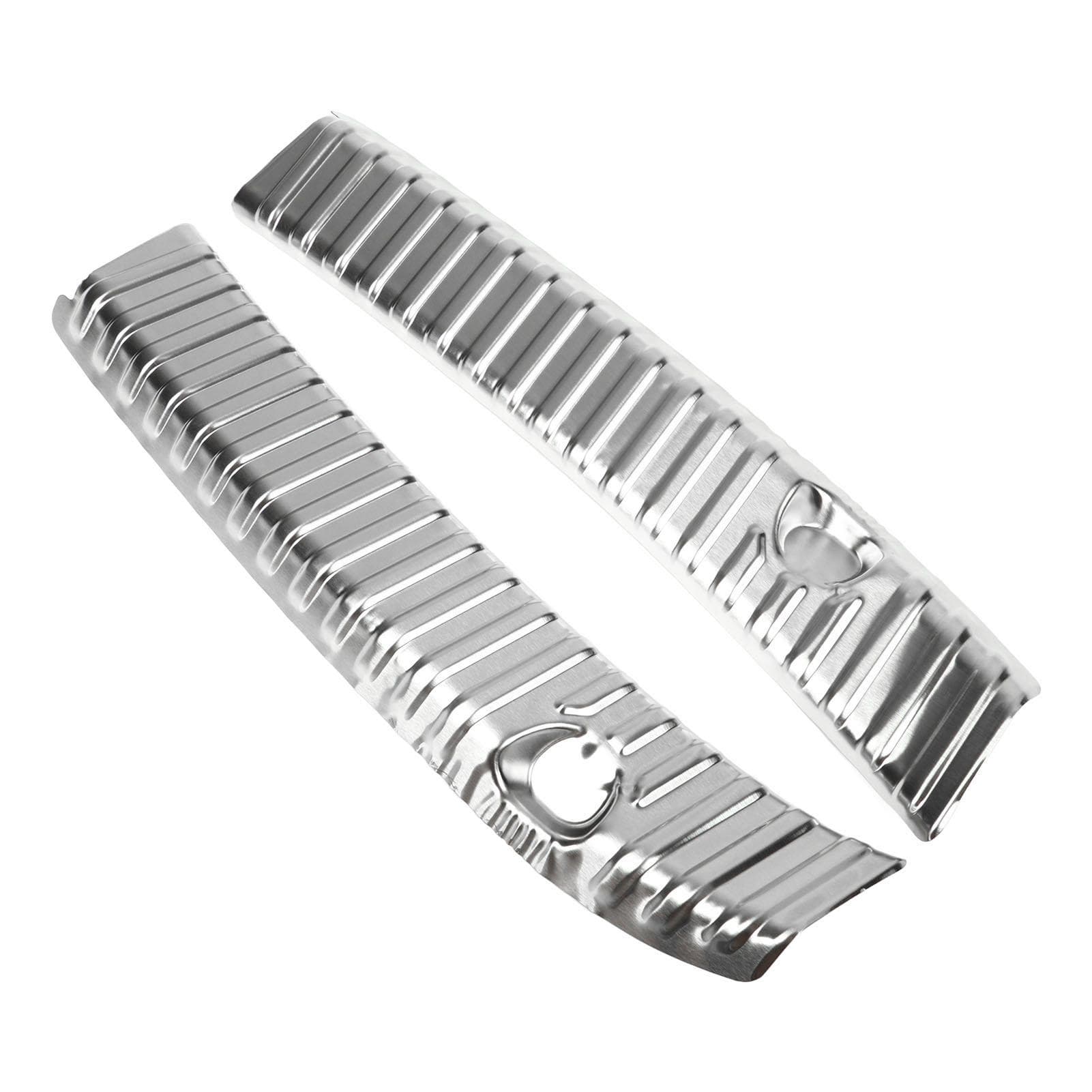 2Pcs Rear Bumper Guard Split Design Stainless Steel Trunk Sill Protector Replacement for Tesla silver