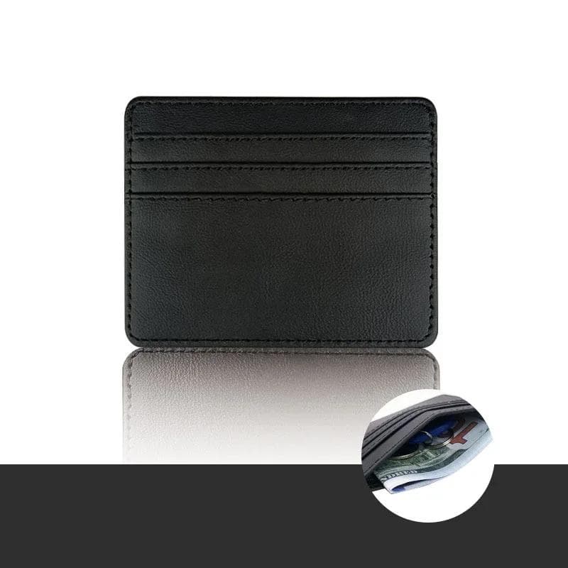 1PCS Man Purses Ultra Thin Mini Business Bank Credit Card Holder Wallet Simple Black Women Small Coin Cards Cover Pouch Case Bag black