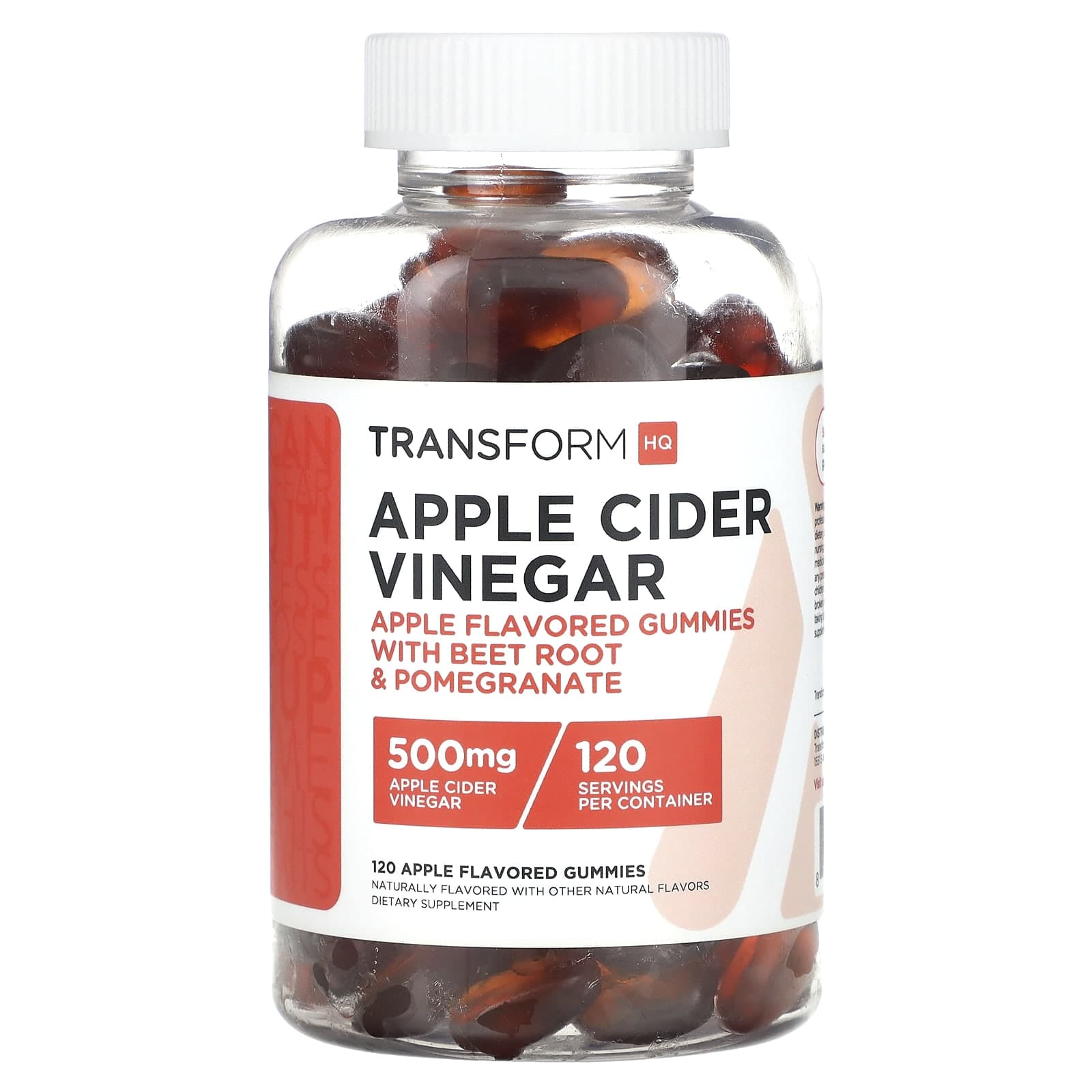 TransformHQ, apple cider vinegar, 500mg, 120 apple flavored gummies