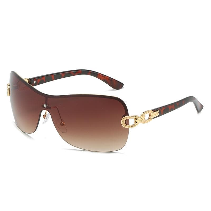 New Women Large Frame Oval Sunglasses Y2k Fashion Sun Glasses UV400 Protection Future Tech Eyewear As shown in the figu