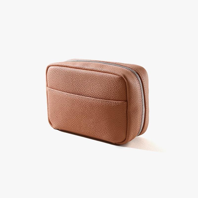Layered Leather Women's Cosmetic Bag, High-end Women's Storage Bag, Portable Commuting Large-capacity Women's Bag No specification