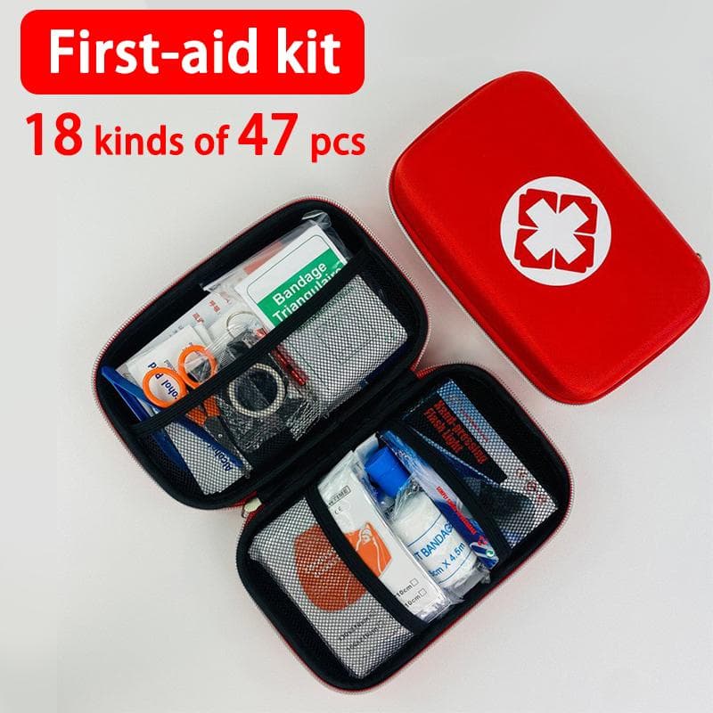 18 Items Portable Travel First Aid Kits For Home Outdoor Sports Emergency Kit Emergency Medical EVA Bag Emergency Blanket