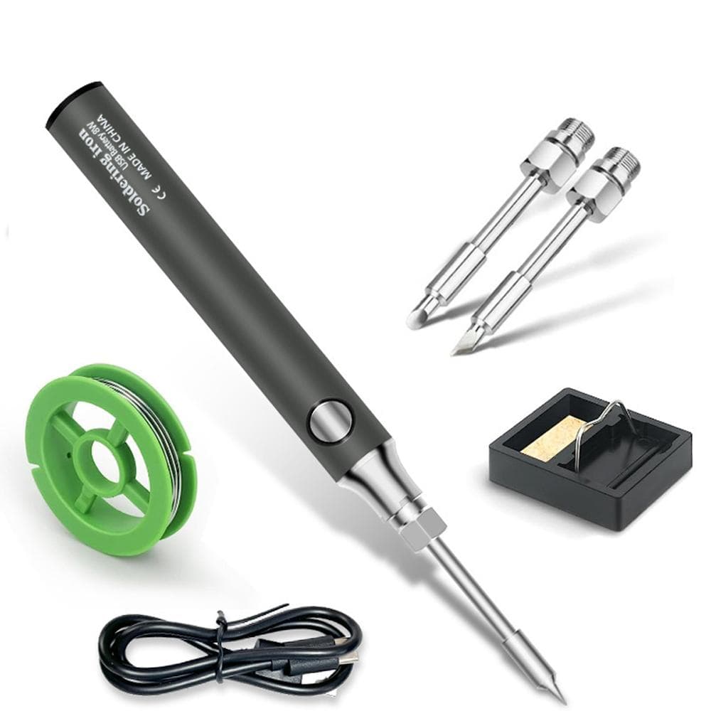 Compact Soldering Iron Cordless USB Rechargeable Soldering Iron Portable Safer Welding Tools Home grey