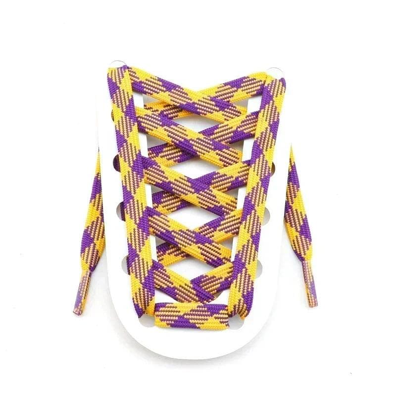 1 Pair Sneaker shoelace Colorful Striped shoelace 1CM Wide Flat Shoe Laces 100/120/140/160CM Shoe Laces Shoe Accessories 120cm