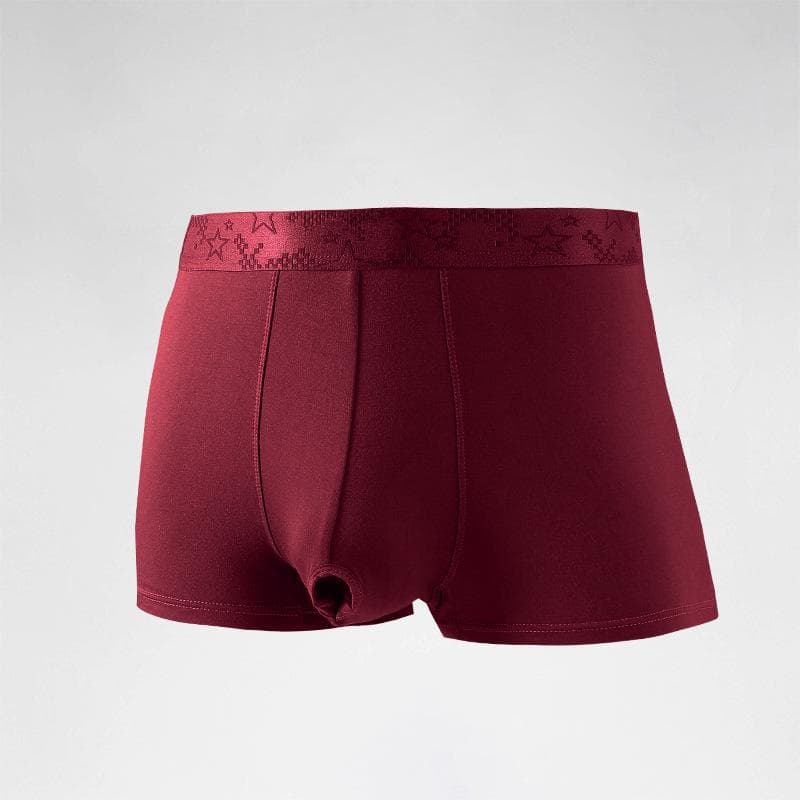 Men's Foreskin Separation Boxer Shorts with Scrotum Support - Comfortable and Durable Four-Corner Design. 2XL maroon